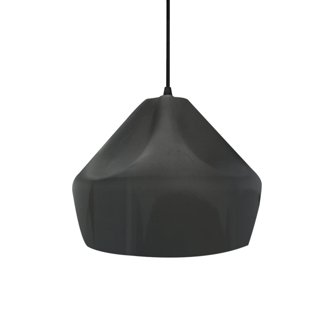 Justice Designs - CER-6590-GRY-MBLK-BKCD - One Light Pendant - Radiance Collection - Matte Black