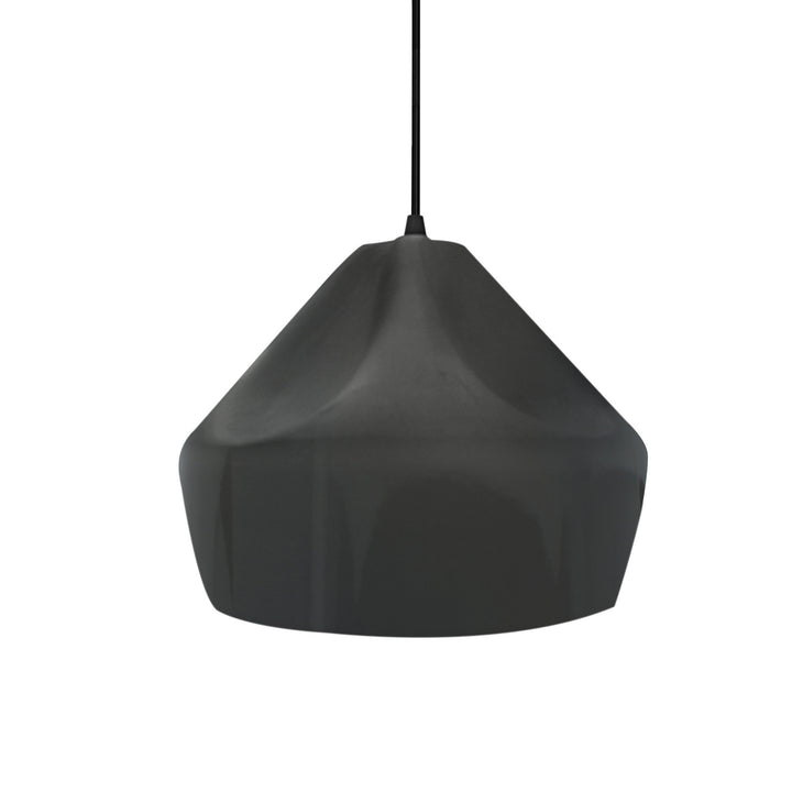 Justice Designs - CER-6590-GRY-MBLK-BKCD - One Light Pendant - Radiance Collection - Matte Black