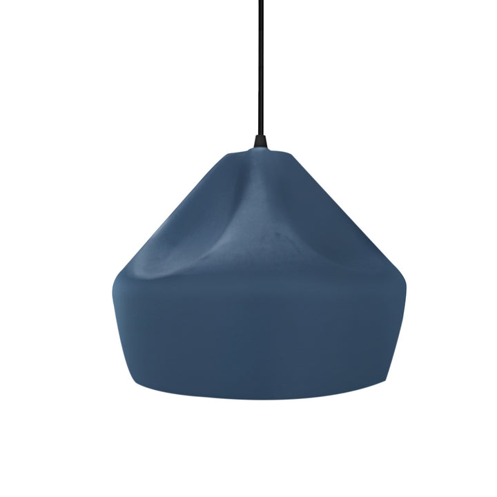 Justice Designs - CER-6590-MDMT-MBLK-BKCD - One Light Pendant - Radiance Collection - Matte Black
