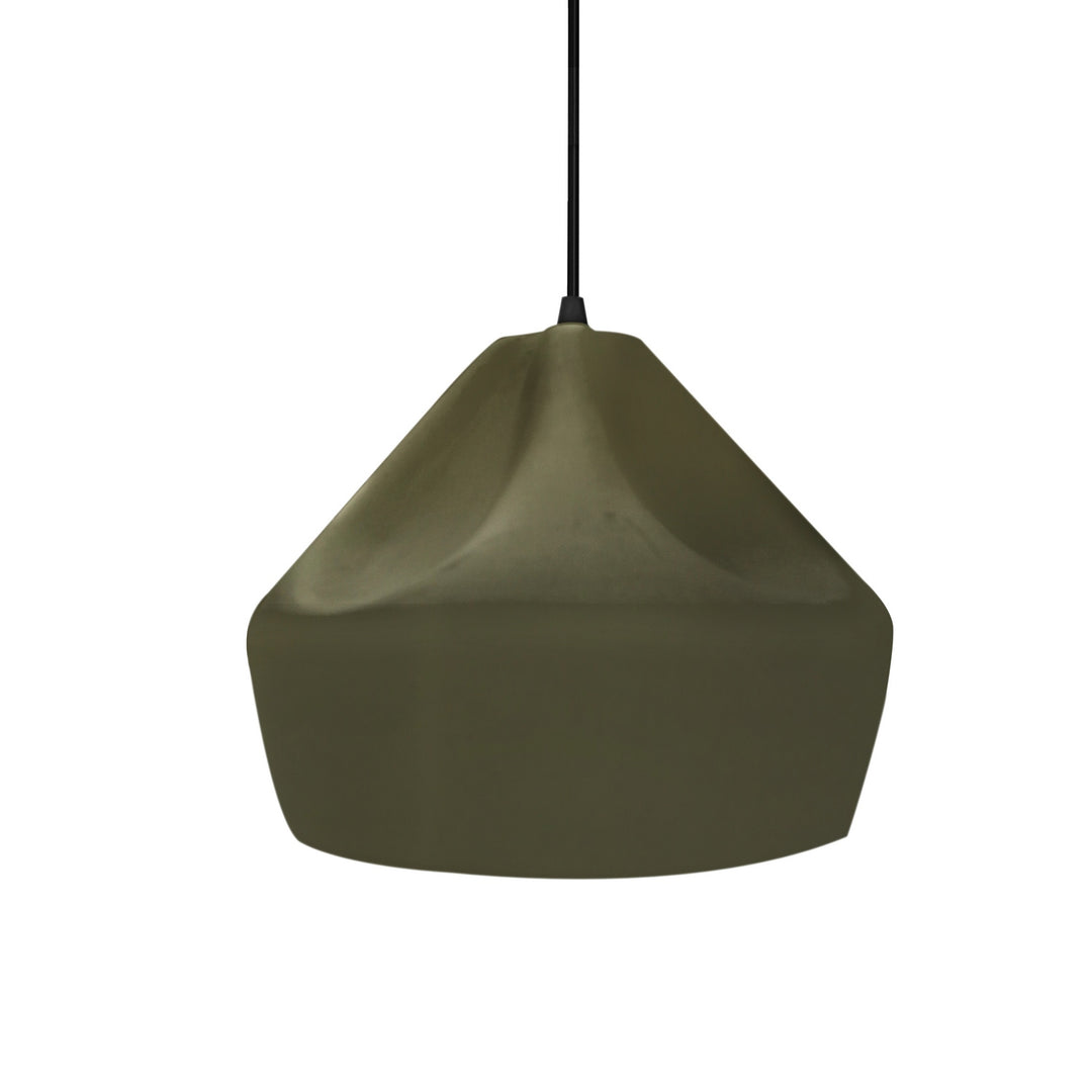 Justice Designs - CER-6590-MGRN-MBLK-BKCD - One Light Pendant - Radiance Collection - Matte Black