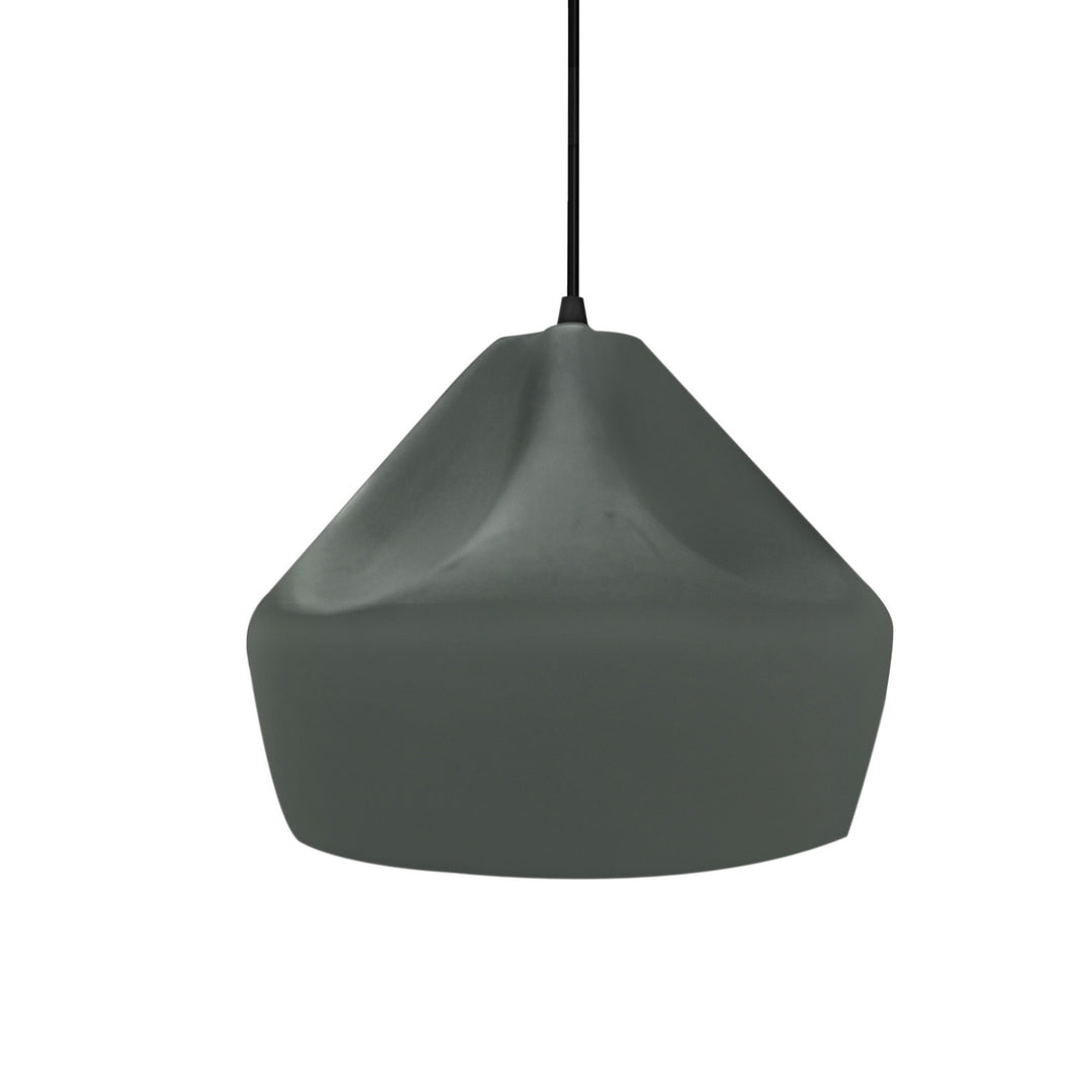 Justice Designs - CER-6590-PWGN-MBLK-BKCD - One Light Pendant - Radiance Collection - Matte Black
