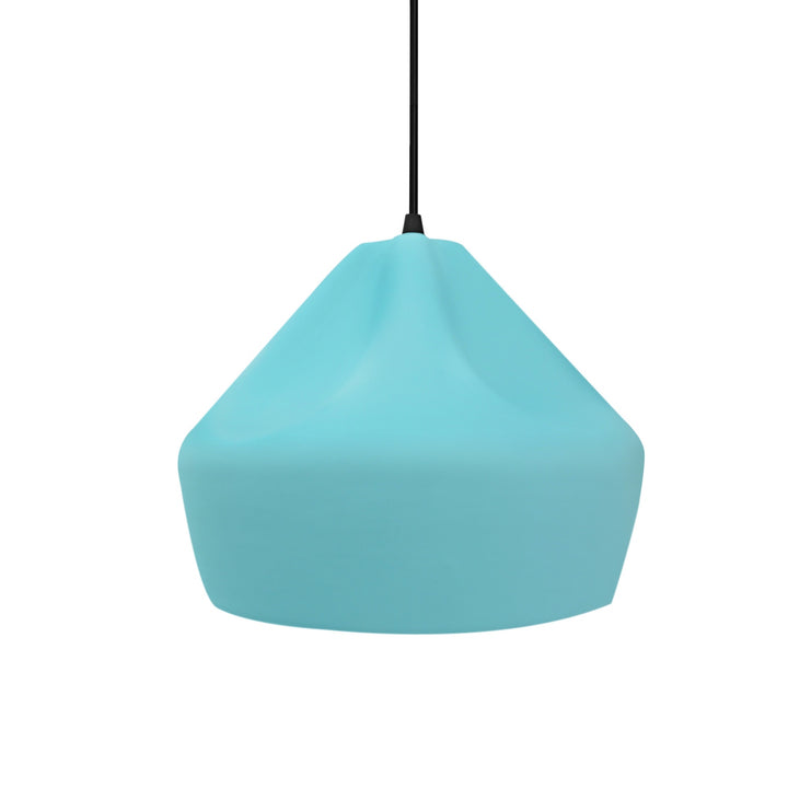 Justice Designs - CER-6590-RFPL-MBLK-BKCD - One Light Pendant - Radiance Collection - Matte Black