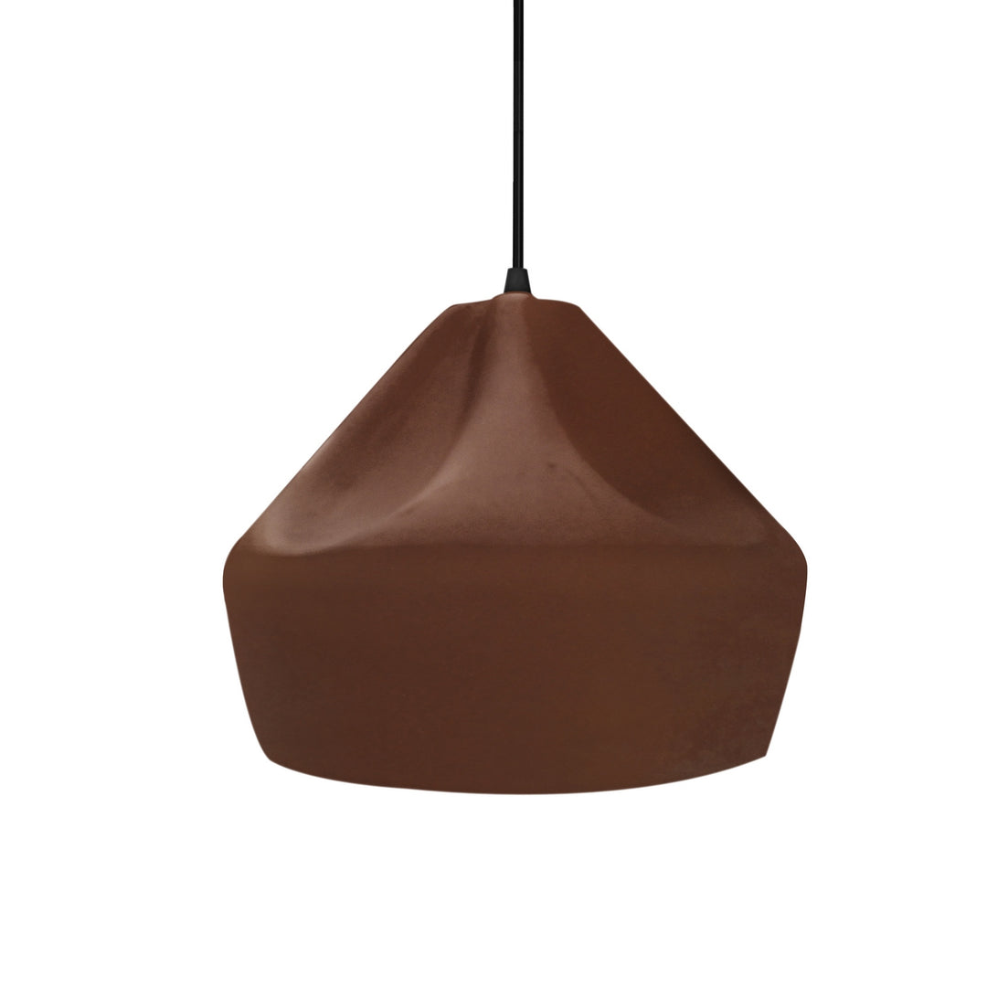 Justice Designs - CER-6590-RRST-MBLK-BKCD - One Light Pendant - Radiance Collection - Matte Black