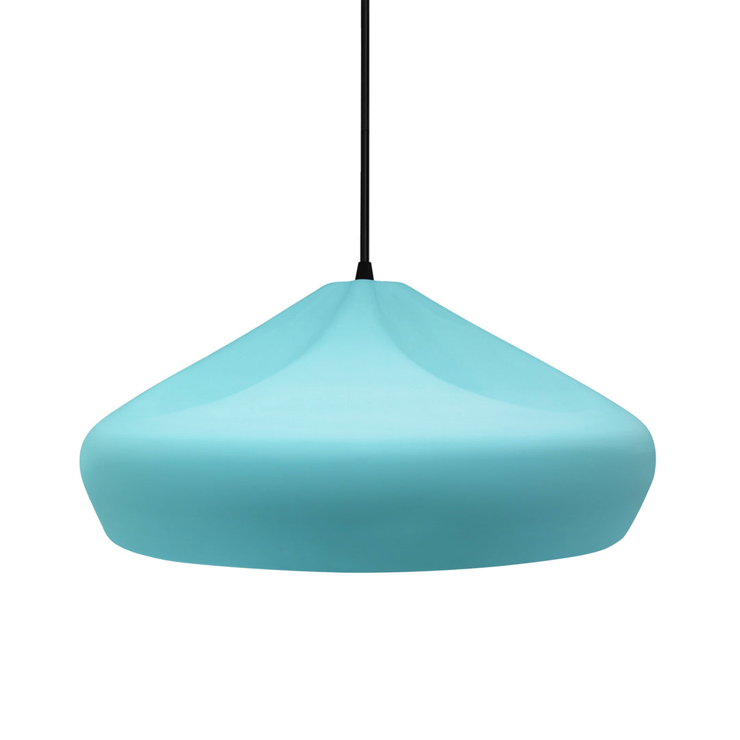 Justice Designs - CER-6595-RFPL-MBLK-BKCD - One Light Pendant - Radiance Collection - Matte Black