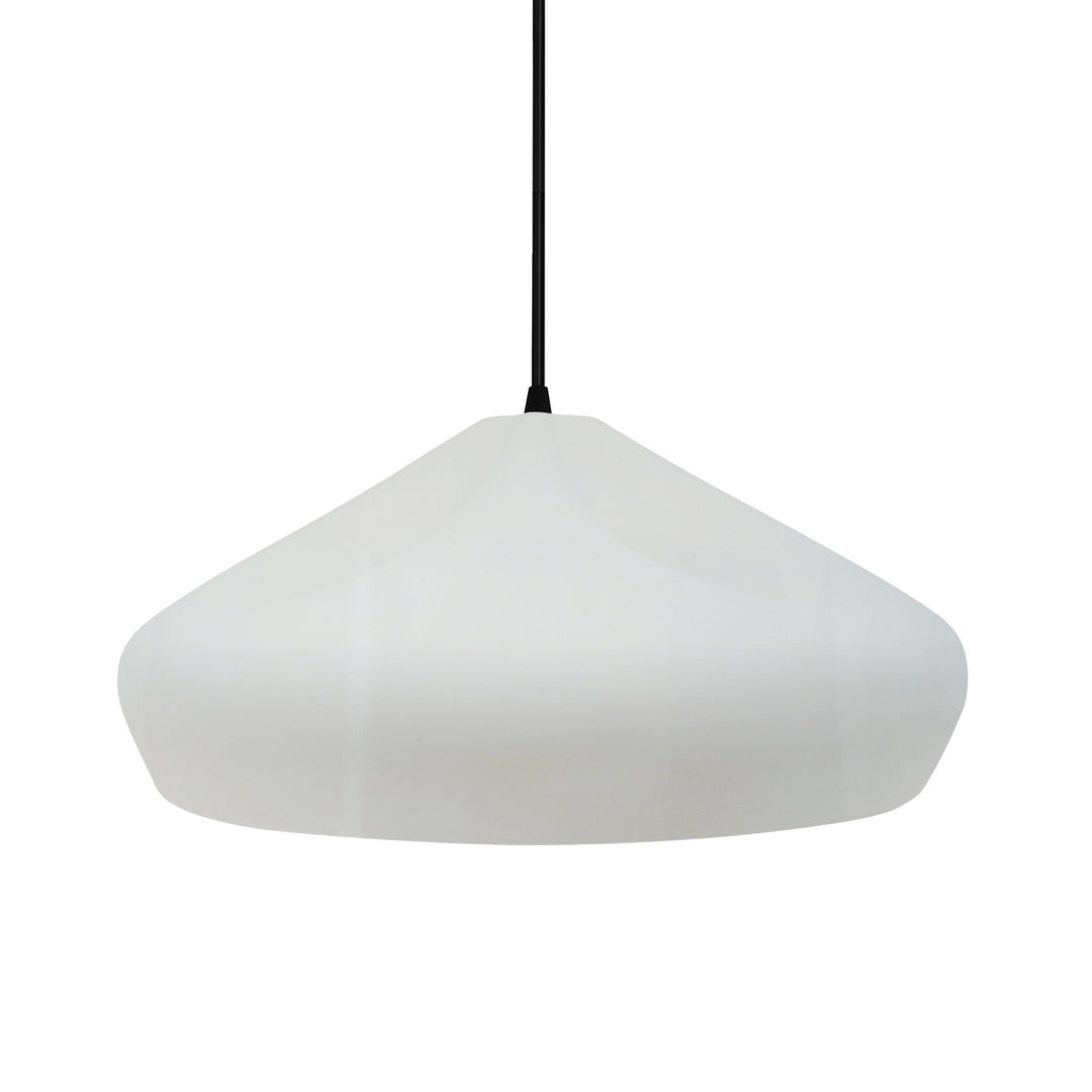 Justice Designs - CER-6595-WHT-MBLK-BKCD - One Light Pendant - Radiance Collection - Matte Black