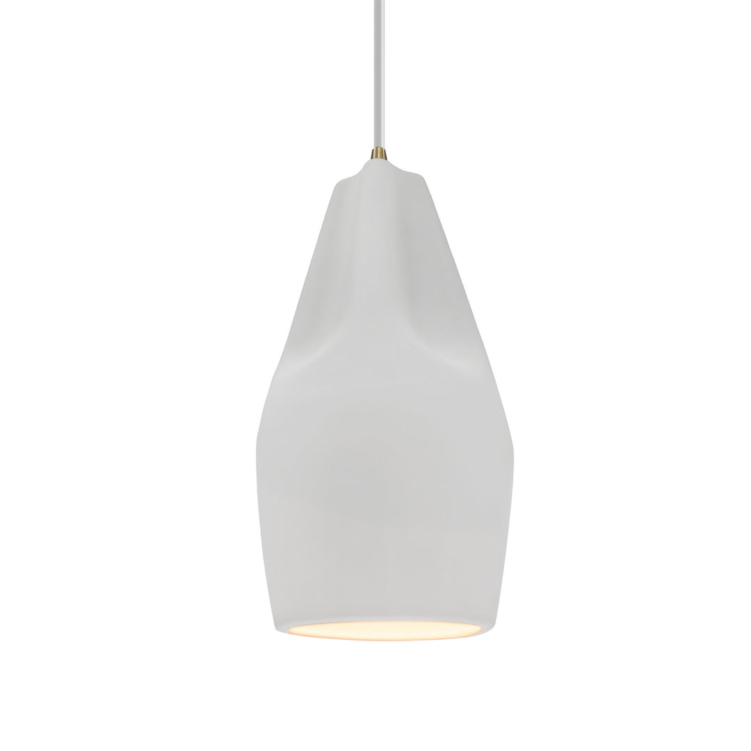 Justice Designs - CER-6597-BIS-ABRS-WTCD - One Light Pendant - Radiance Collection - Antique Brass