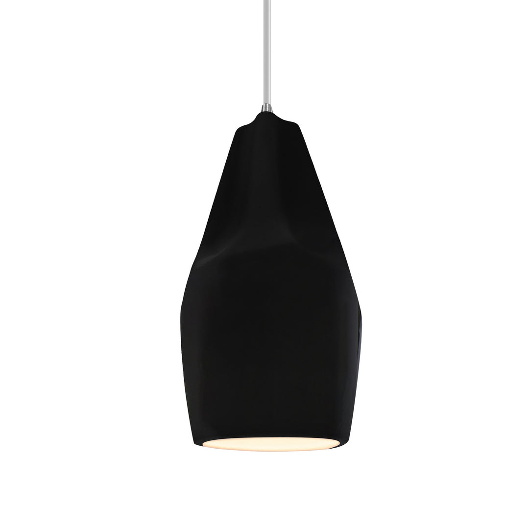 Justice Designs - CER-6597-BKMT-NCKL-WTCD - One Light Pendant - Radiance Collection - Brushed Nickel