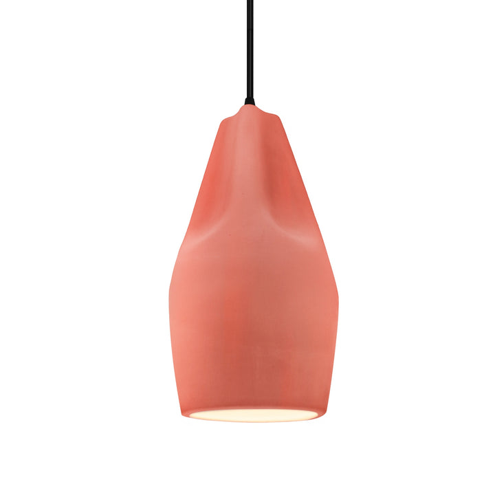 Justice Designs - CER-6597-BSH-MBLK-BKCD - One Light Pendant - Radiance Collection - Matte Black