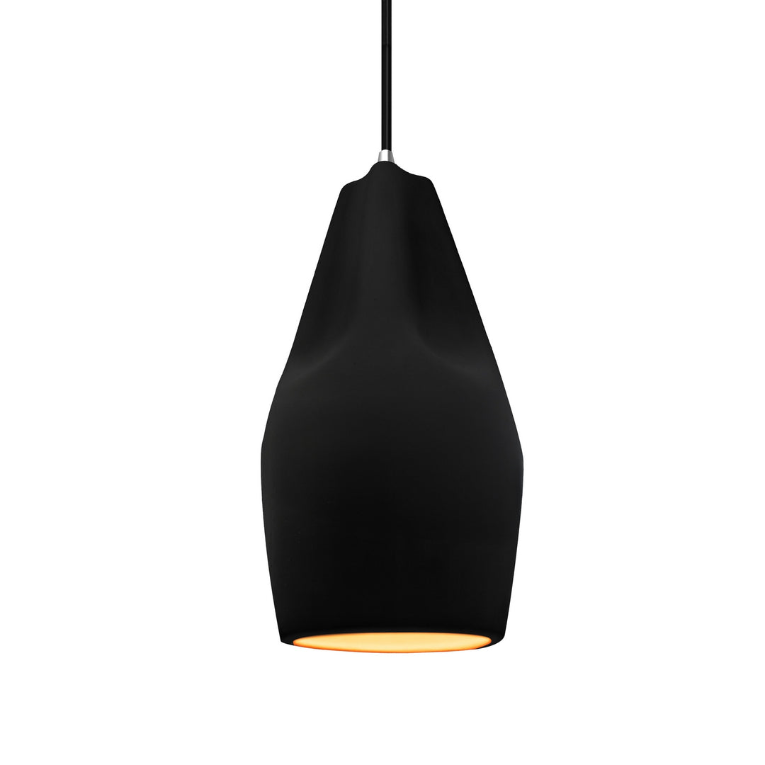 Justice Designs - CER-6597-CBGD-CROM-BKCD - One Light Pendant - Radiance Collection - Polished Chrome