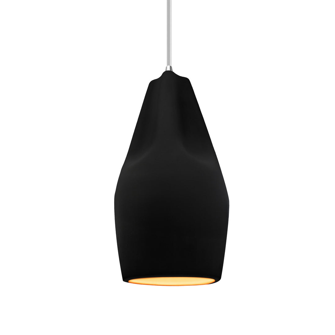 Justice Designs - CER-6597-CBGD-CROM-WTCD - One Light Pendant - Radiance Collection - Polished Chrome