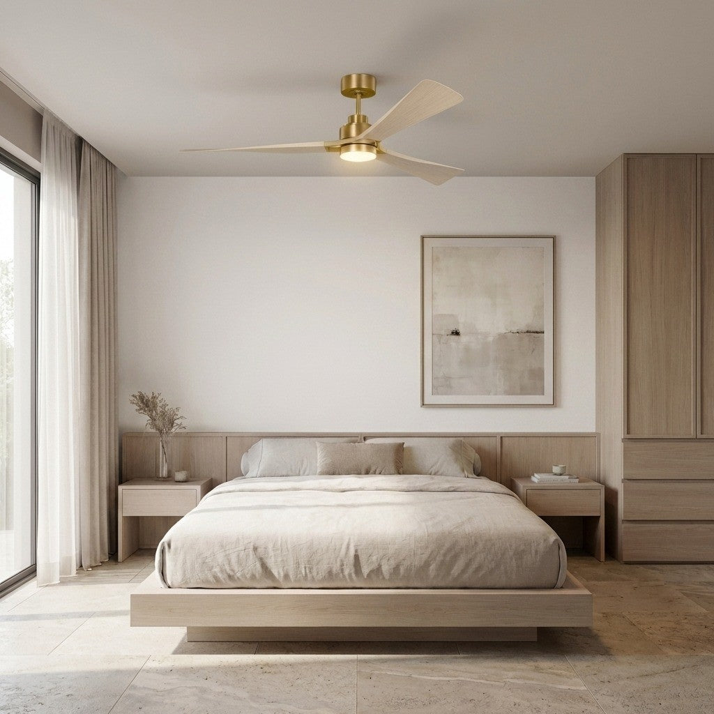 Visual Comfort Fan Canada - 3TRLSM60BBSWWOD - 60" Ceiling Fan - Trillium - Burnished Brass