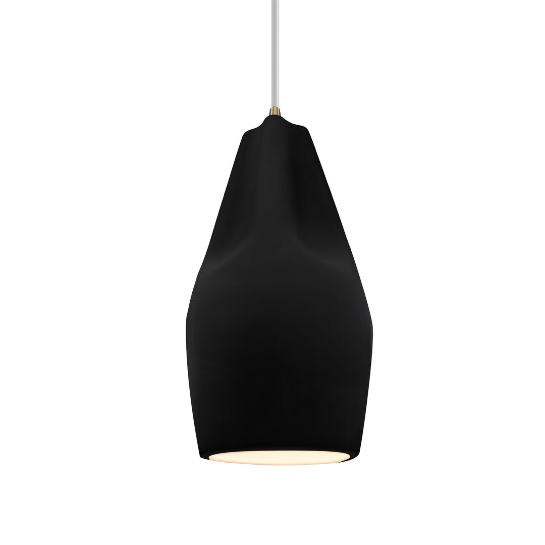 Justice Designs - CER-6597-CRB-ABRS-WTCD - One Light Pendant - Radiance Collection - Antique Brass