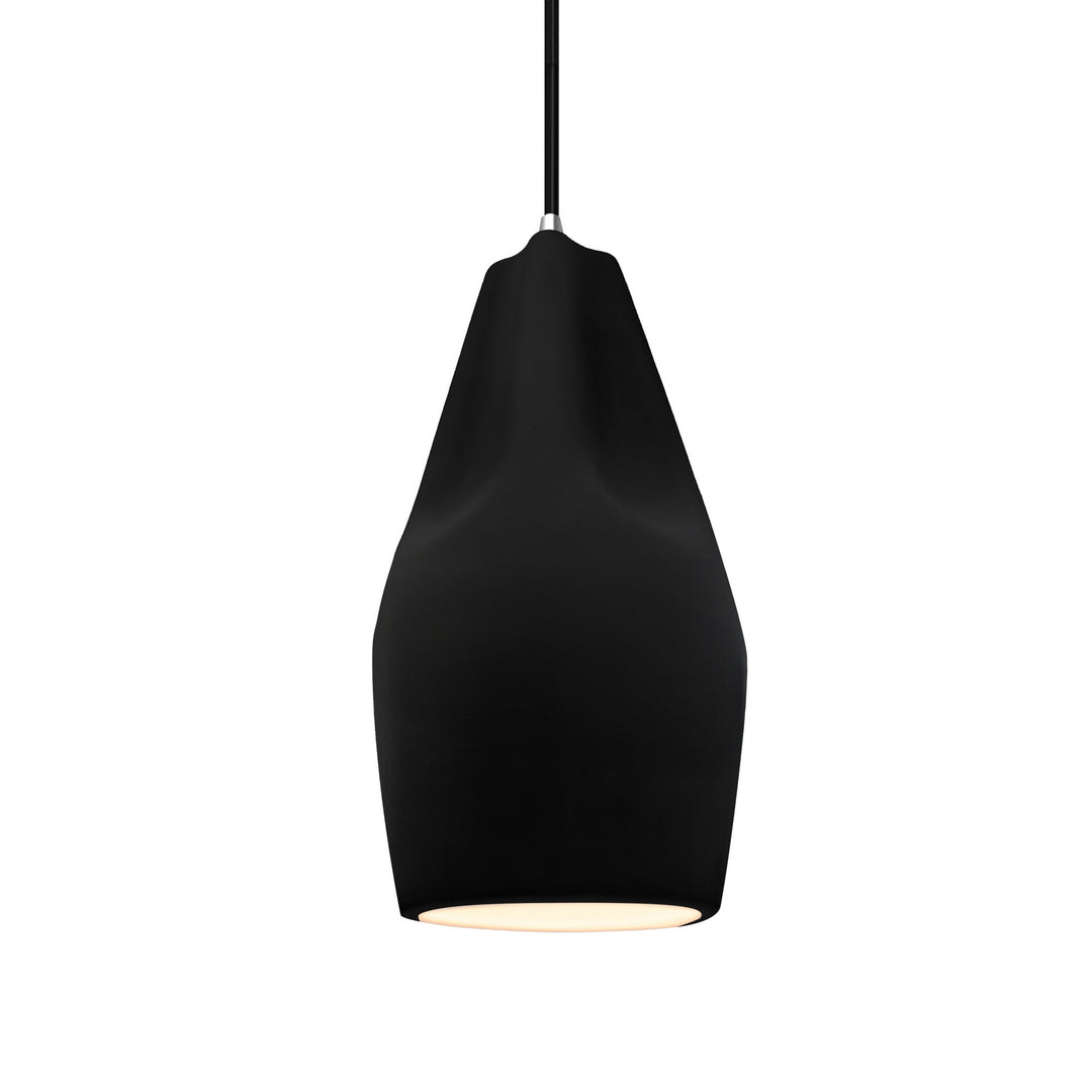 Justice Designs - CER-6597-CRB-CROM-BKCD - One Light Pendant - Radiance Collection - Polished Chrome