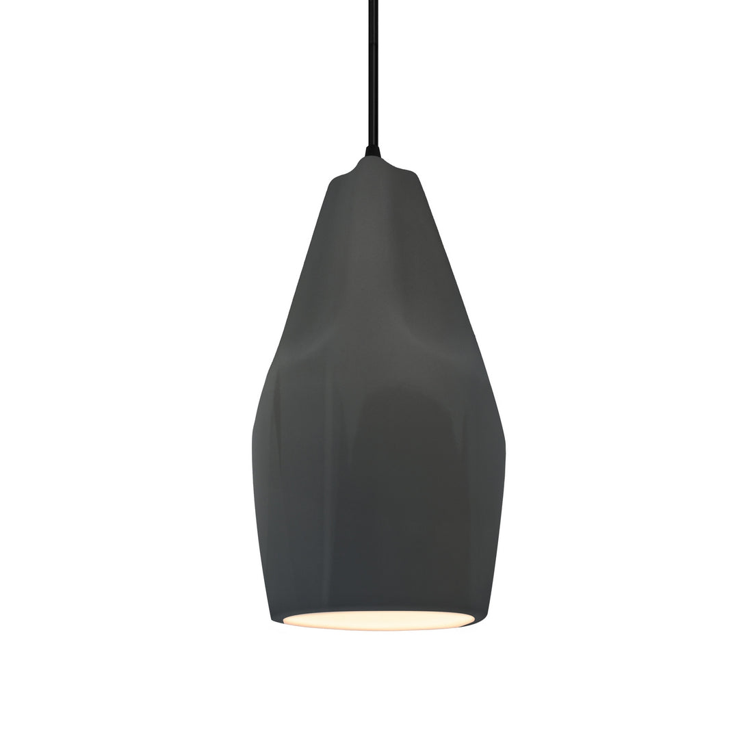 Justice Designs - CER-6597-GRY-MBLK-BKCD - One Light Pendant - Radiance Collection - Matte Black