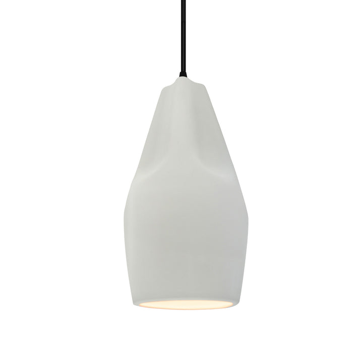 Justice Designs - CER-6597-MAT-MBLK-BKCD - One Light Pendant - Radiance Collection - Matte Black