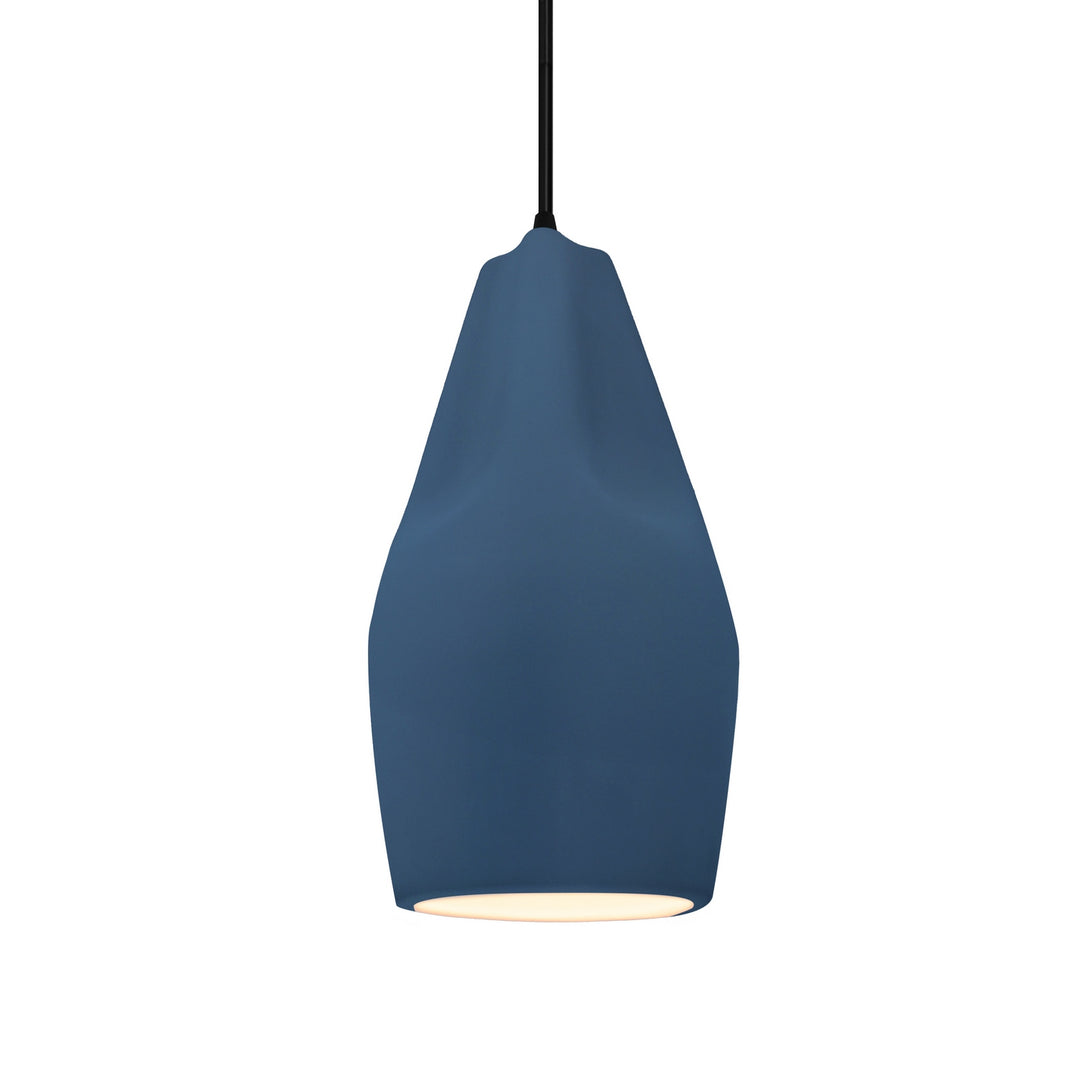 Justice Designs - CER-6597-MDMT-MBLK-BKCD - One Light Pendant - Radiance Collection - Matte Black