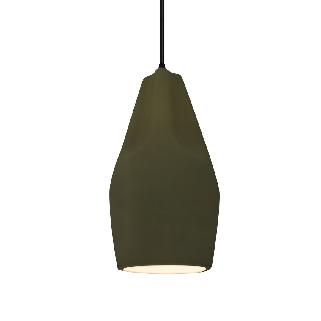 Justice Designs - CER-6597-MGRN-MBLK-BKCD - One Light Pendant - Radiance Collection - Matte Black