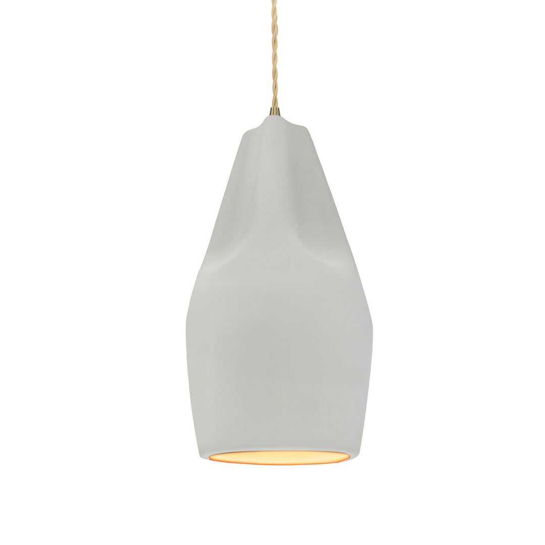 Justice Designs - CER-6597-MTGD-ABRS-BEIG-TWST - One Light Pendant - Radiance Collection - Antique Brass