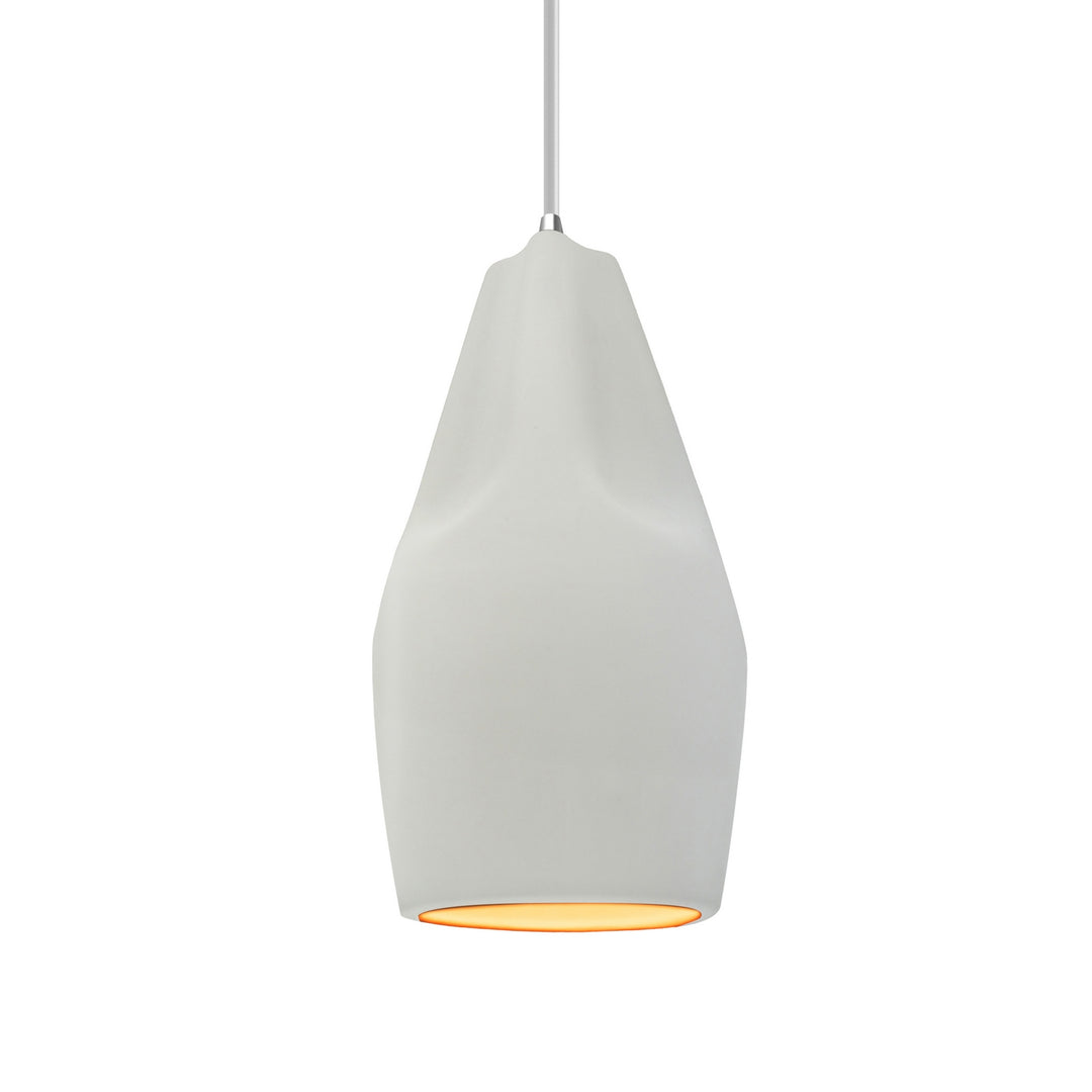 Justice Designs - CER-6597-MTGD-CROM-WTCD - One Light Pendant - Radiance Collection - Polished Chrome