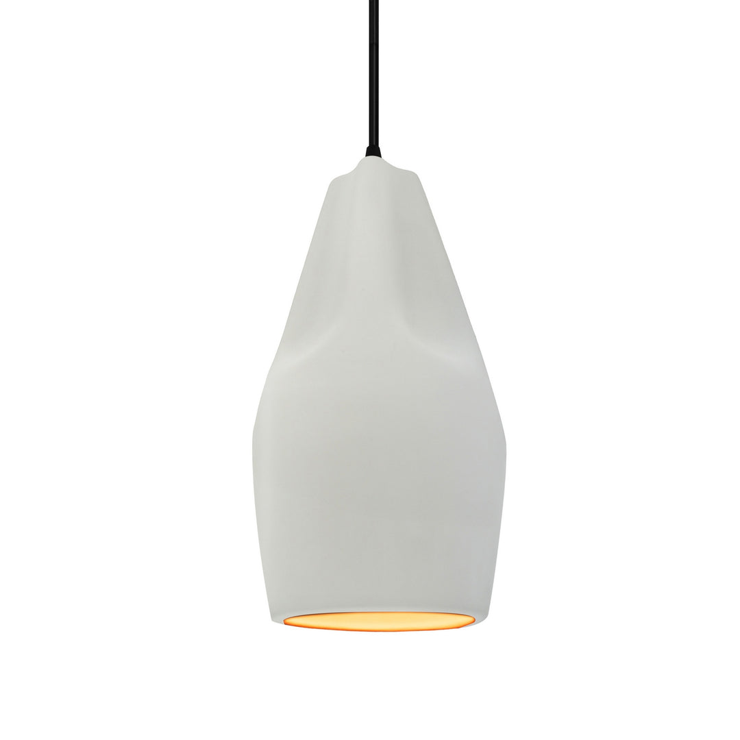 Justice Designs - CER-6597-MTGD-MBLK-BKCD - One Light Pendant - Radiance Collection - Matte Black