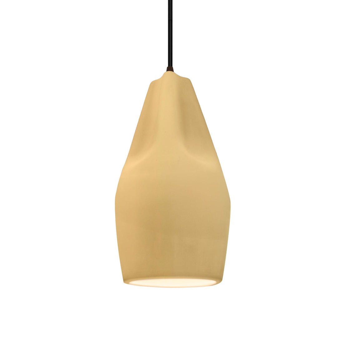 Justice Designs - CER-6597-MYLW-DBRZ-BKCD - One Light Pendant - Radiance Collection - Dark Bronze