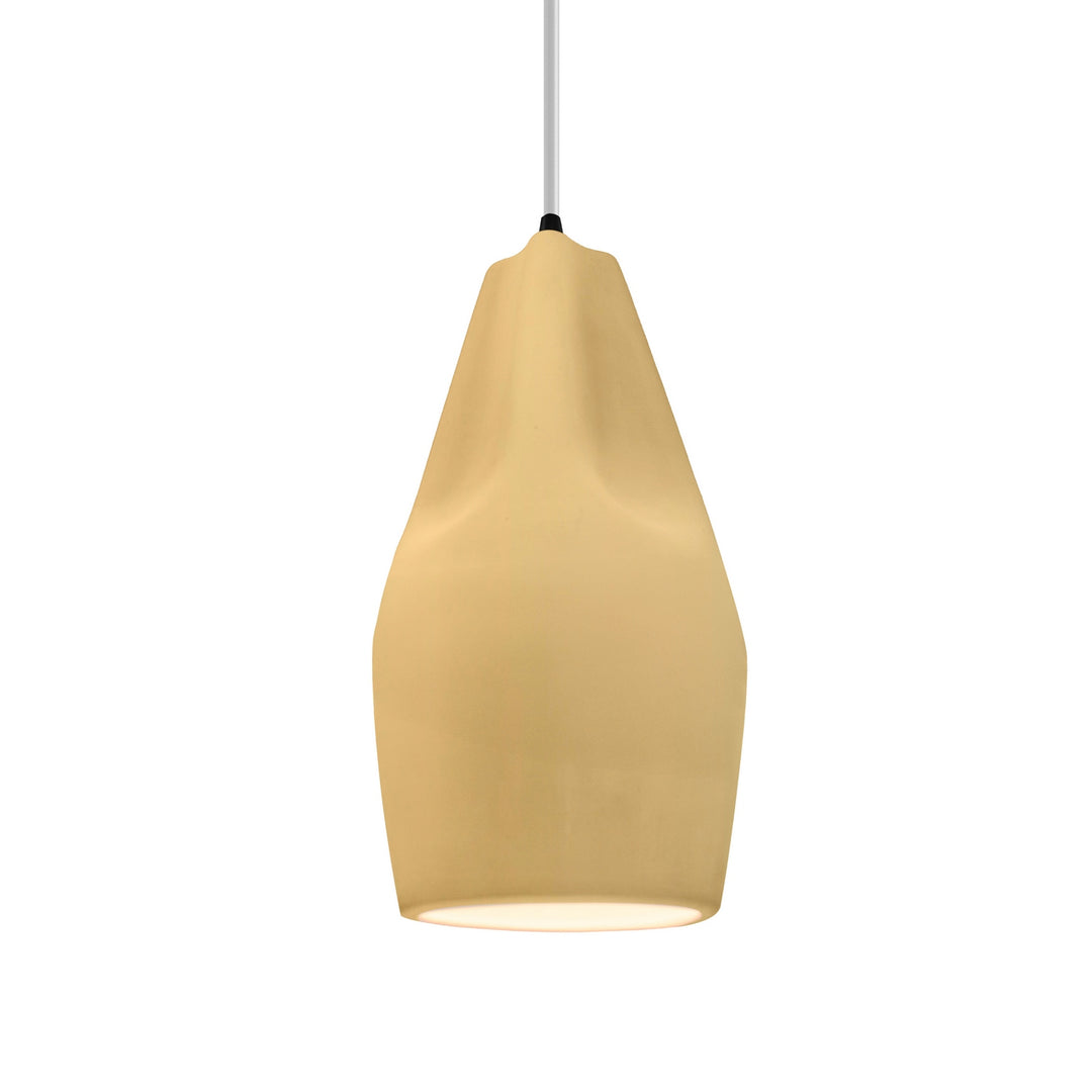 Justice Designs - CER-6597-MYLW-MBLK-WTCD - One Light Pendant - Radiance Collection - Matte Black
