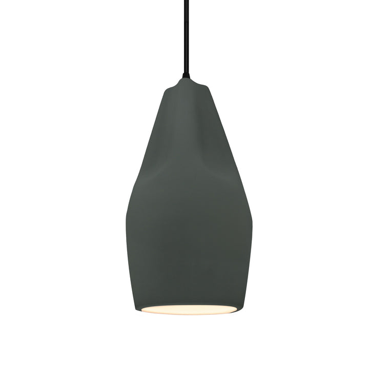 Justice Designs - CER-6597-PWGN-MBLK-BKCD - One Light Pendant - Radiance Collection - Matte Black
