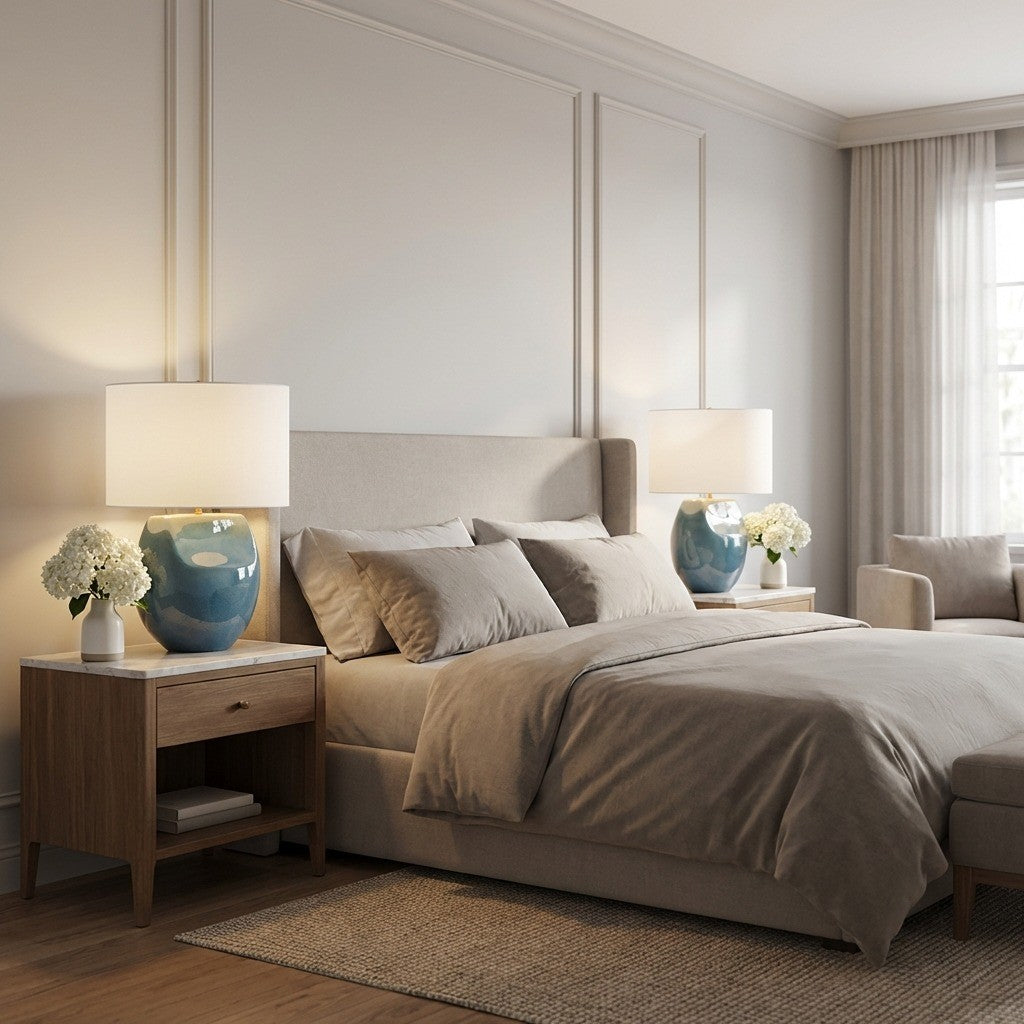 Visual Comfort Studio Canada - HT1161DOC - One Light Table Lamp - Pente - Deep Ocean Crackle | Deep Ocean Crackle