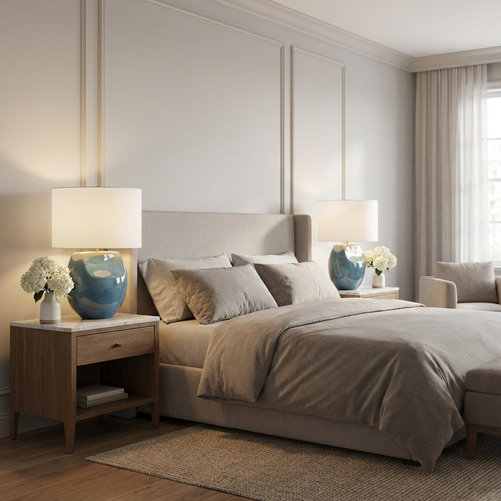 Visual Comfort Studio Canada - HT1161DOC - One Light Table Lamp - Pente - Deep Ocean Crackle | Deep Ocean Crackle