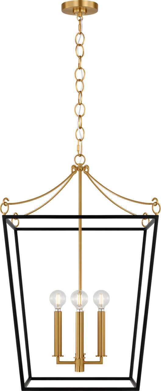 Visual Comfort Studio Canada - KSC1174MBK - Four Light Lantern - Carlyle - Midnight Black/Burnished Brass