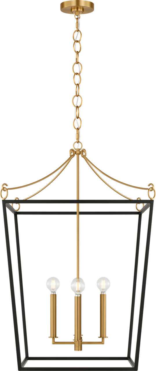 Visual Comfort Studio Canada - KSC1194MBK - Four Light Lantern - Carlyle - Midnight Black | Burnished Brass