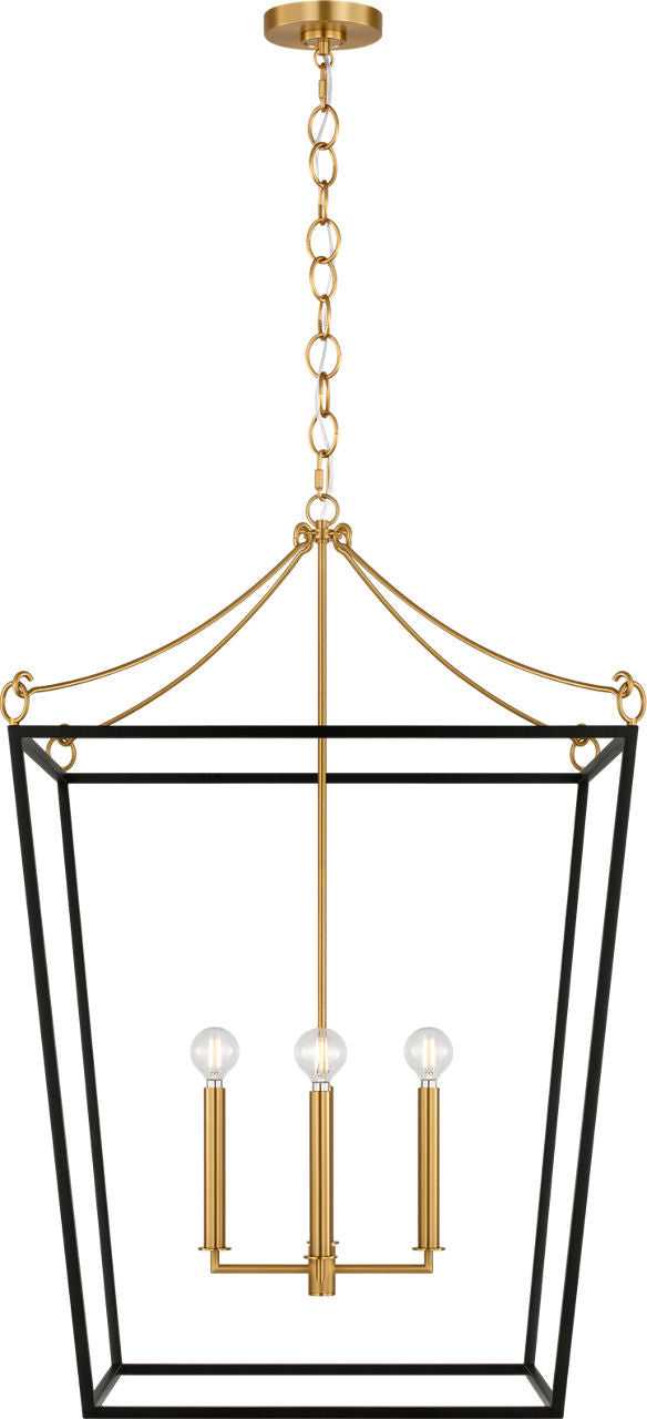 Visual Comfort Studio Canada - KSC1204MBK - Four Light Lantern - Carlyle - Midnight Black/Burnished Brass