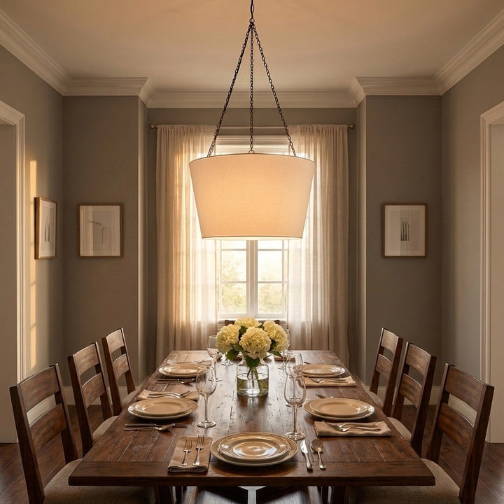 Visual Comfort Studio Canada - PCP1033AI - Three Light Hanging Shade - Herve - Aged Iron | Aged Iron