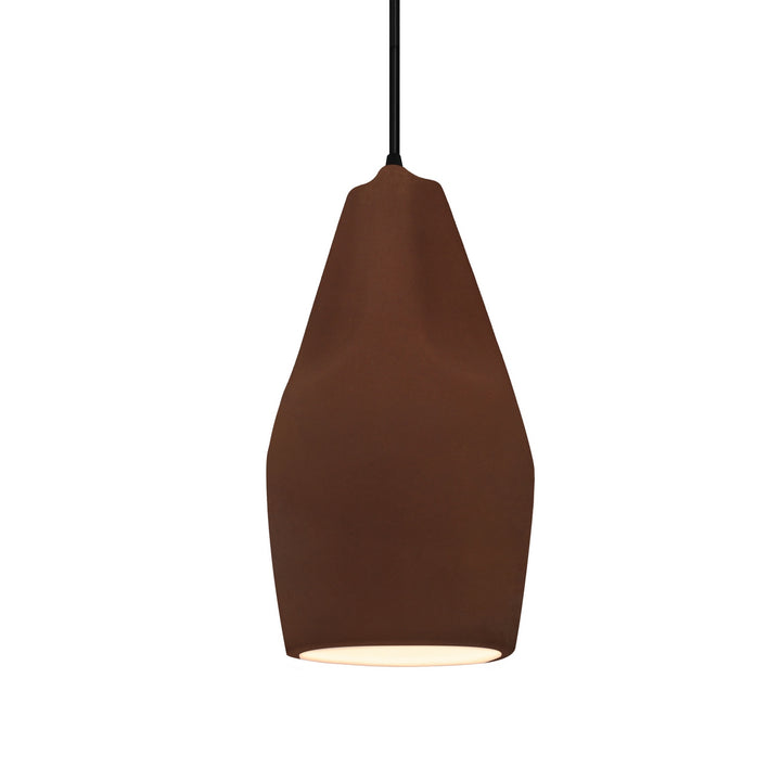 Justice Designs - CER-6597-RRST-MBLK-BKCD - One Light Pendant - Radiance Collection - Matte Black