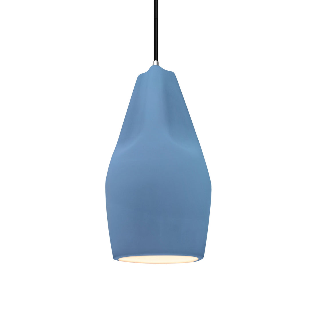 Justice Designs - CER-6597-SKBL-CROM-BKCD - One Light Pendant - Radiance Collection - Polished Chrome