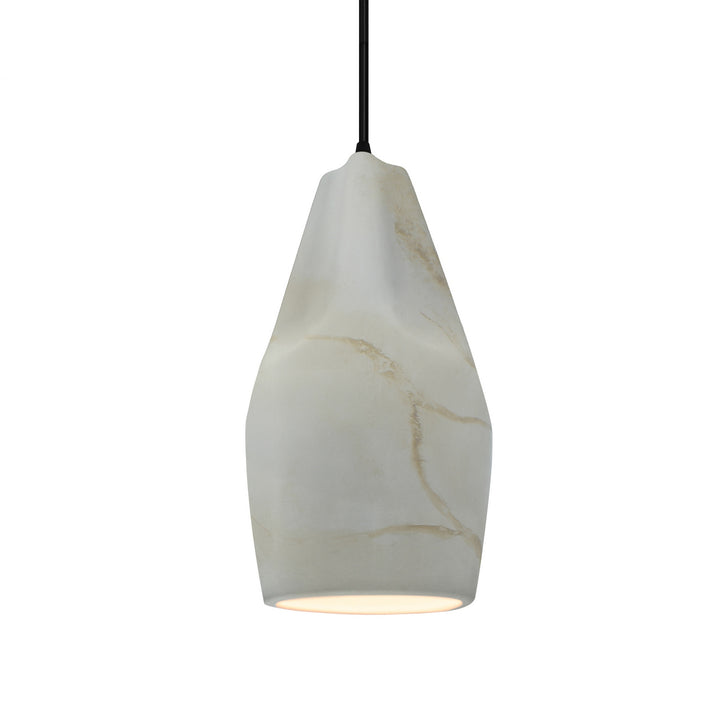 Justice Designs - CER-6597-STOC-MBLK-BKCD - One Light Pendant - Radiance Collection - Matte Black