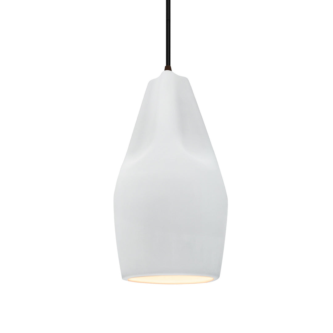 Justice Designs - CER-6597-WHT-DBRZ-BKCD - One Light Pendant - Radiance Collection - Dark Bronze