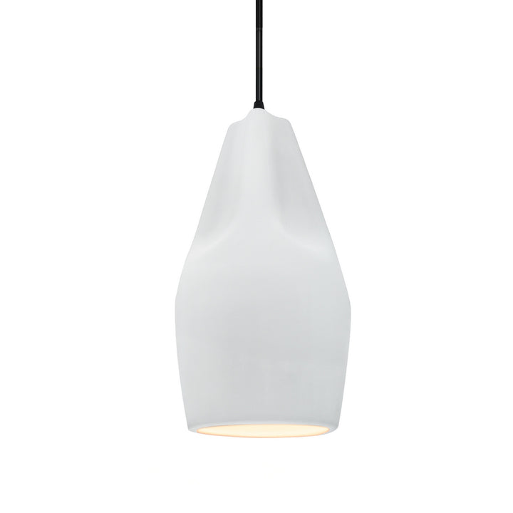 Justice Designs - CER-6597-WHT-MBLK-BKCD - One Light Pendant - Radiance Collection - Matte Black