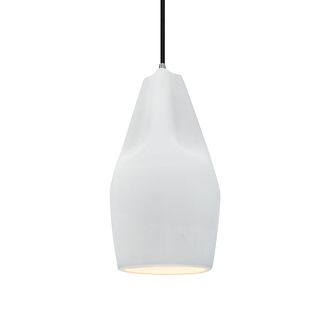 Justice Designs - CER-6597-WTWT-NCKL-BKCD - One Light Pendant - Radiance Collection - Brushed Nickel