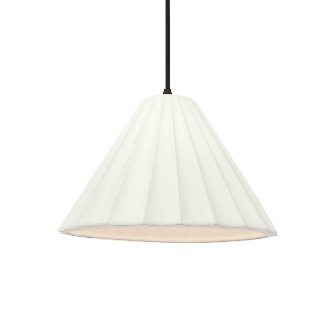 Justice Designs - CER-6600-BIS-MBLK-BKCD - One Light Pendant - Radiance Collection - Matte Black