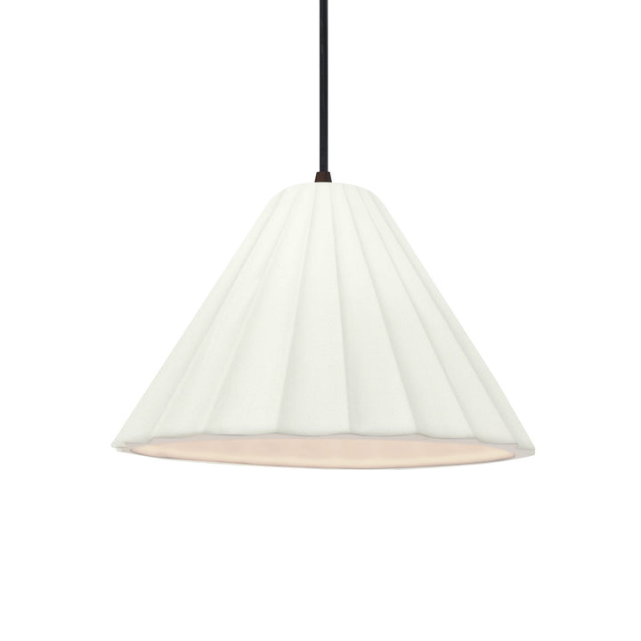 Justice Designs - CER-6600-BIS-MBLK-BKCD - One Light Pendant - Radiance Collection - Matte Black
