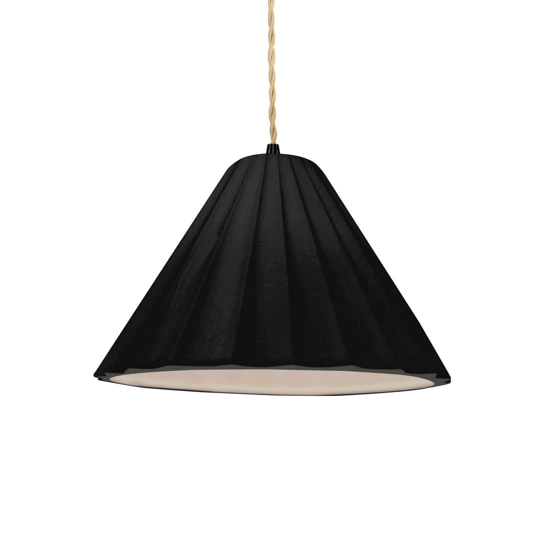 Justice Designs - CER-6600-BKMT-MBLK-BEIG-TWST - One Light Pendant - Radiance Collection - Matte Black