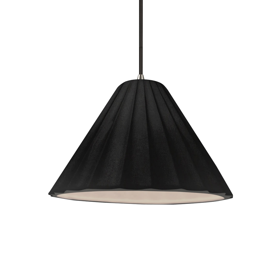 Justice Designs - CER-6600-BLK-NCKL-BKCD - One Light Pendant - Radiance Collection - Brushed Nickel