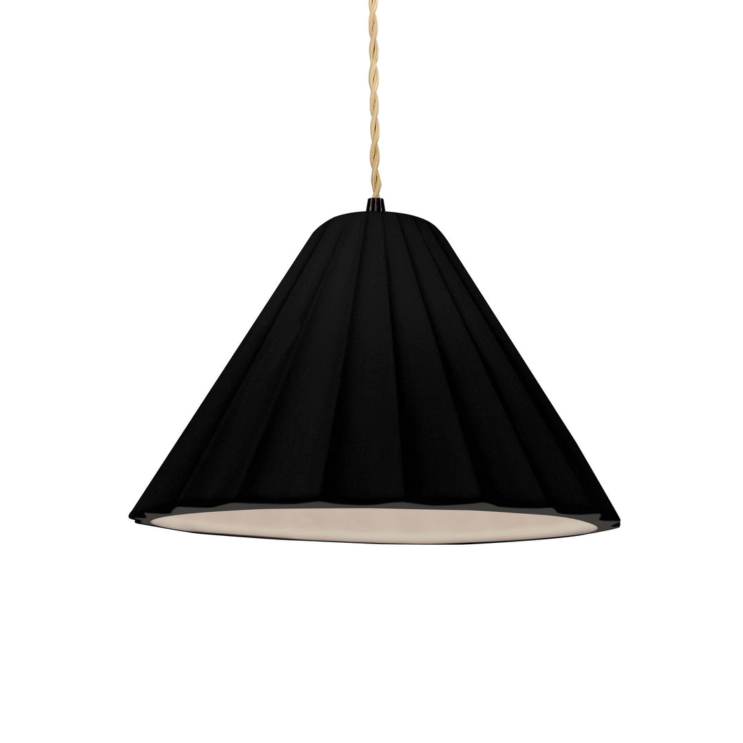 Justice Designs - CER-6600-CRB-MBLK-BEIG-TWST - One Light Pendant - Radiance Collection - Matte Black