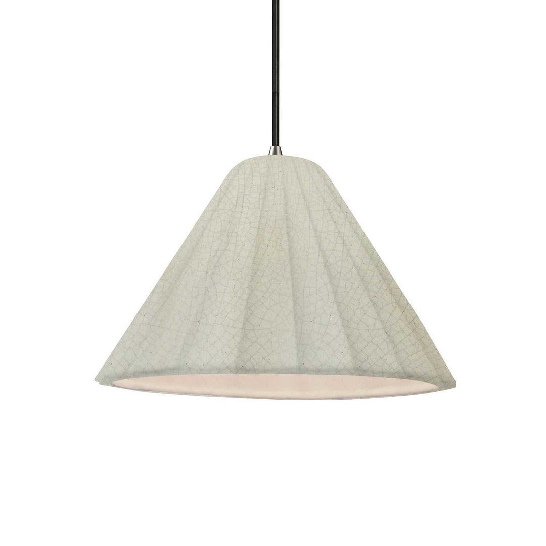 Radiance Collection One Light Pendant in Brushed Nickel Justice Designs