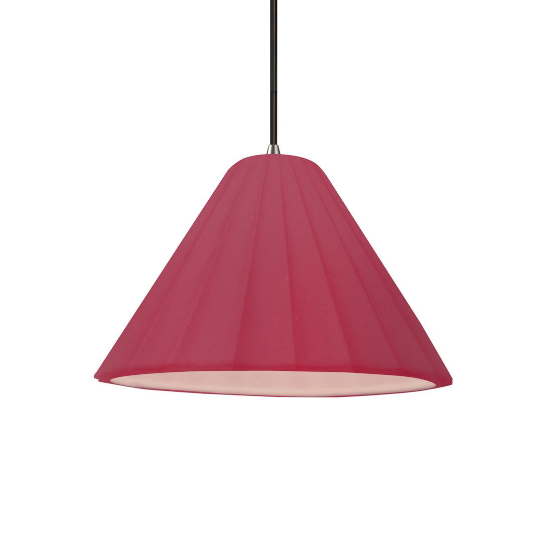 Justice Designs - CER-6600-CRSE-NCKL-BKCD - One Light Pendant - Radiance Collection - Brushed Nickel