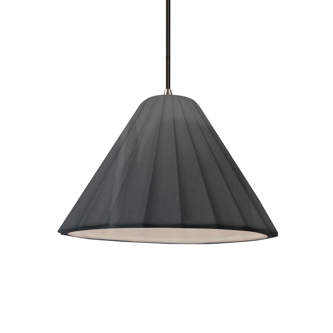 Justice Designs - CER-6600-GRY-NCKL-BKCD - One Light Pendant - Radiance Collection - Brushed Nickel