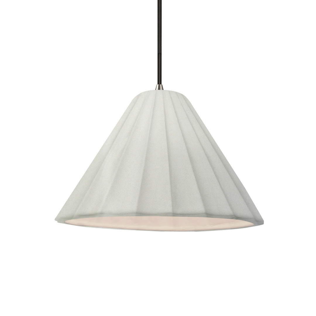 Justice Designs - CER-6600-MAT-NCKL-BKCD - One Light Pendant - Radiance Collection - Brushed Nickel