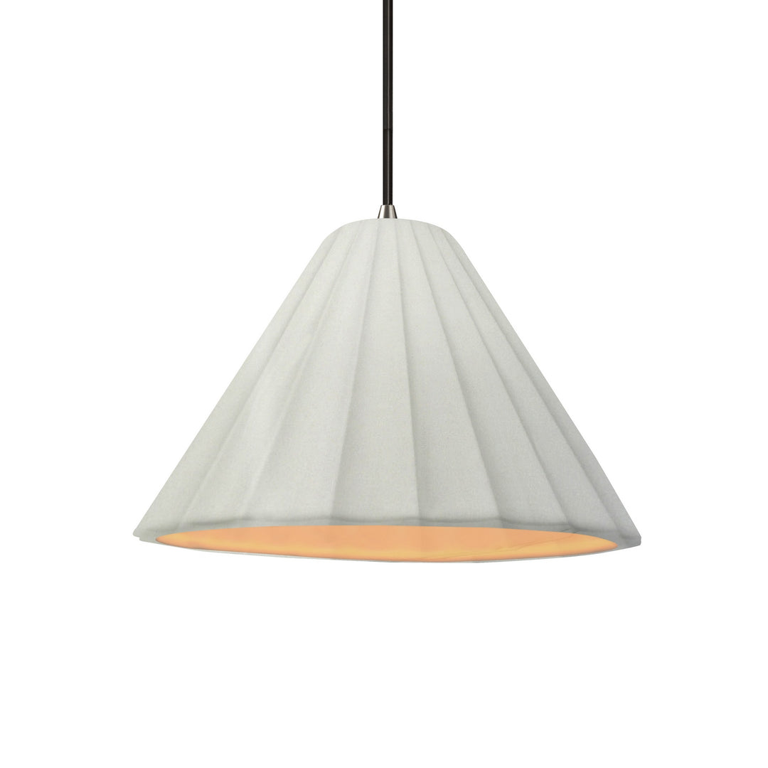 Justice Designs - CER-6600-MTGD-NCKL-BKCD - One Light Pendant - Radiance Collection - Brushed Nickel