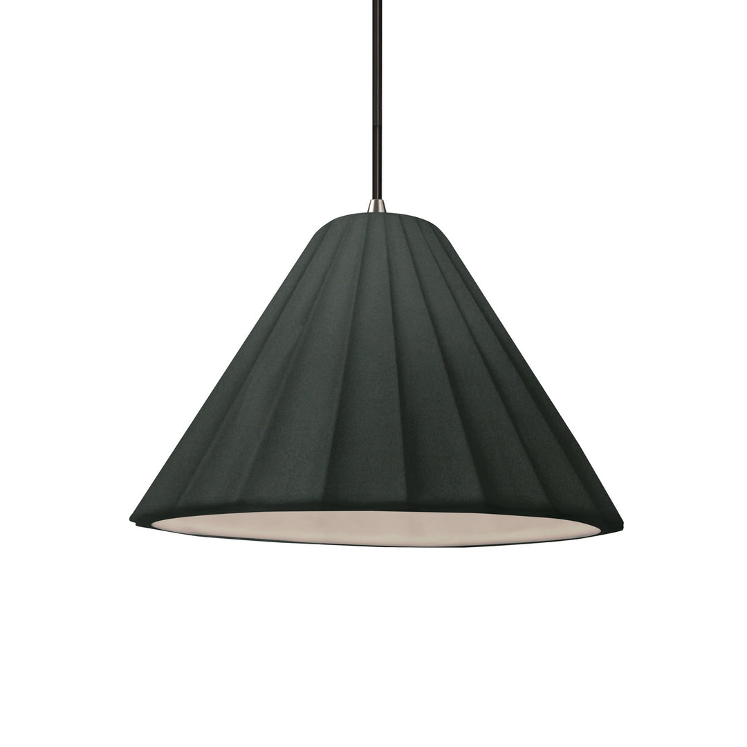 Justice Designs - CER-6600-PWGN-NCKL-BKCD - One Light Pendant - Radiance Collection - Brushed Nickel
